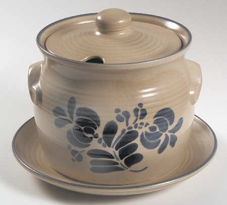 Folk Art Tureen & Lid w/Underplate