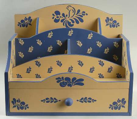 Folk Art Wood Kitchen Organizer