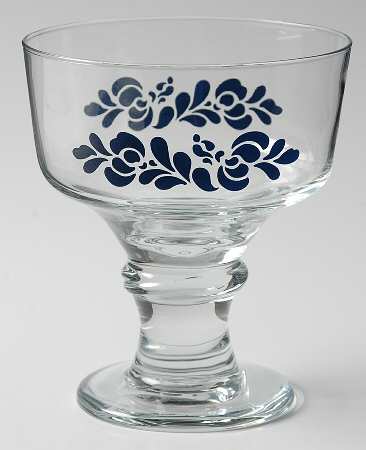 Folk Art Glassware Footed Dessert by Pfaltzgraff