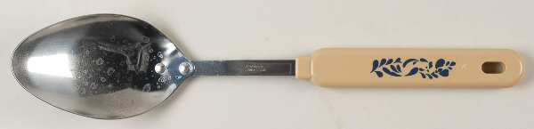 Folk Art Serving Spoon with Stainless Bowl