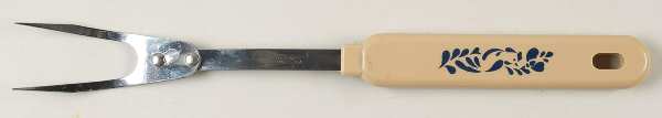 Folk Art Carving Fork with Stainless Prongs