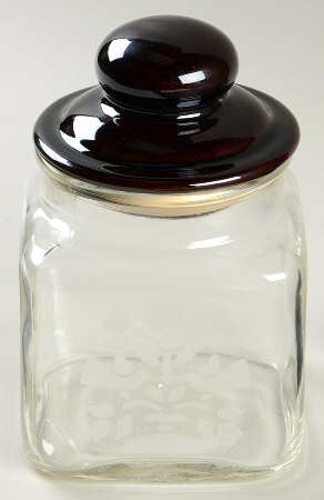 Folk Art 4" Glassware Storage Jar & Lid