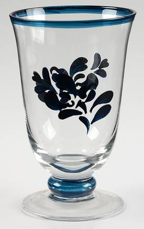 Folk Art 18 Oz Handpainted Glass Footed Iced Tea