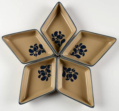Folk Art 5 Individual Section Star Shaped Dish