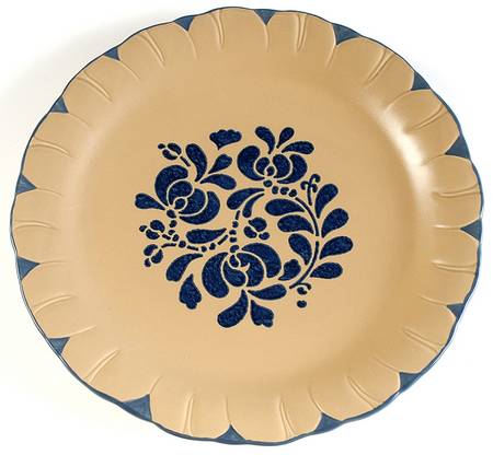 Folk Art 13" Flower Round Serving Platter