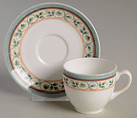 French Quarter (Bone China) Footed Demitasse Cup & Saucer Set