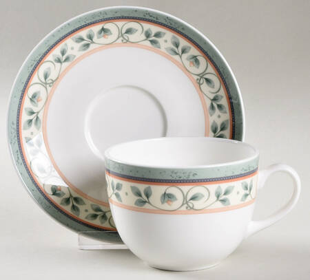 French Quarter (Bone China) Flat Cup & Saucer Set