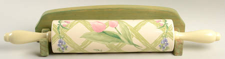 Garden Party (Garden Impressions) Rolling Pin W/Wood Wall Hanger