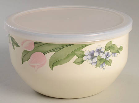 Garden Party (Garden Impressions) 7" Metal Bowl & Plastic Lid by Pfaltzgraff