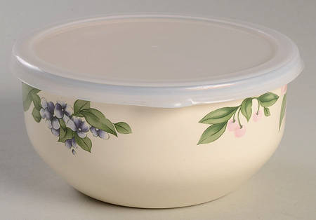 Garden Party (Garden Impressions) 5 3/4" Metal Bowl & Plastic Lid