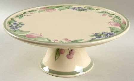 Garden Party (Garden Impressions) 11" Diameter Pedestal Cake Stand