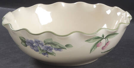 Garden Party (Garden Impressions) 9" Round Fluted Bowl