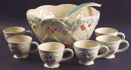 Garden Party (Garden Impressions) Punch Bowl Set (Punch Bowl, 6 Punch Cups & Ladle)