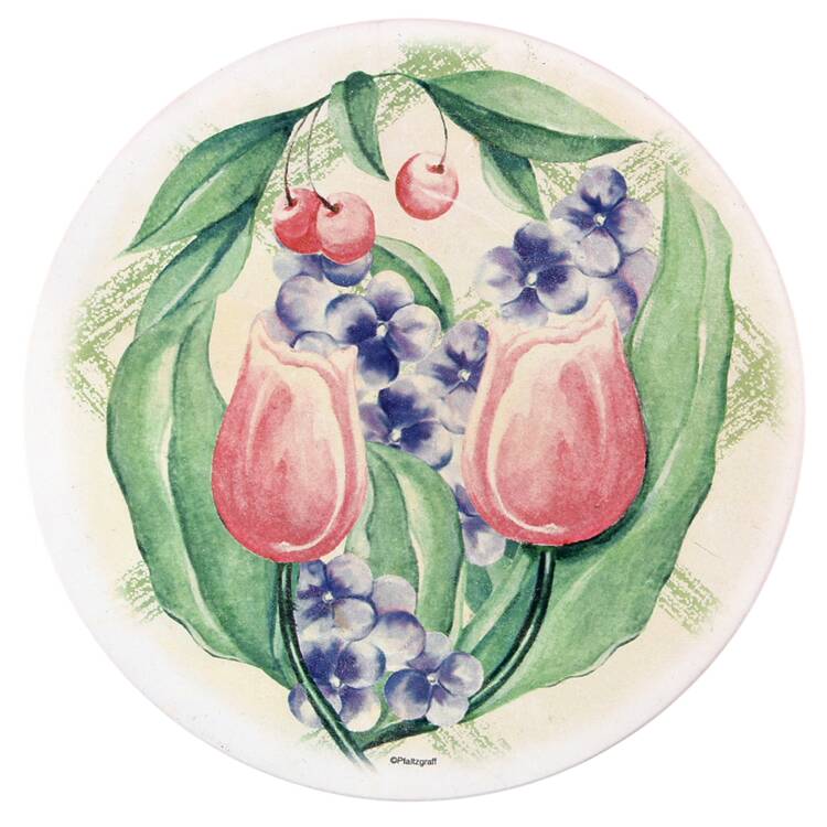 Garden Party (Garden Impressions) Individual Deco Stone Coaster by Pfaltzgraff