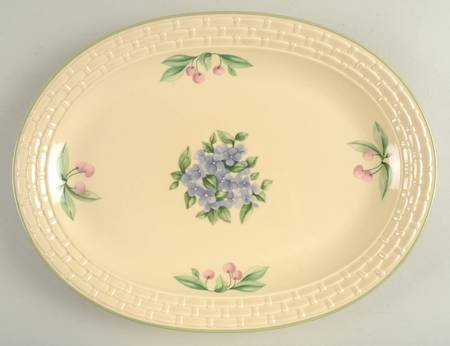 Garden Party (Garden Impressions) 14" Oval Basketweave Serving Platter