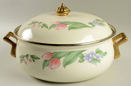 Garden Party (Garden Impressions) 4.5 Quart Metal Covered Casserole
