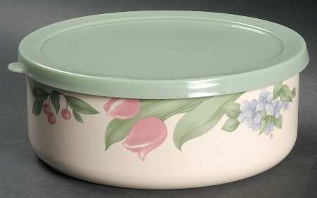 Garden Party (Garden Impressions) 6" Metal Bowl W/Plastic Lid