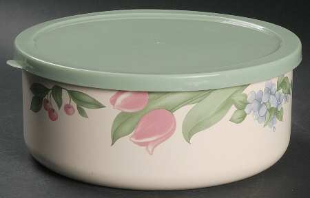 Garden Party (Garden Impressions) 7" Metal Bowl & Plastic Lid