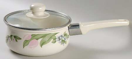 Garden Party (Garden Impressions) 1.5 Qt Metal Cvrd Saucepan with Glass Lid