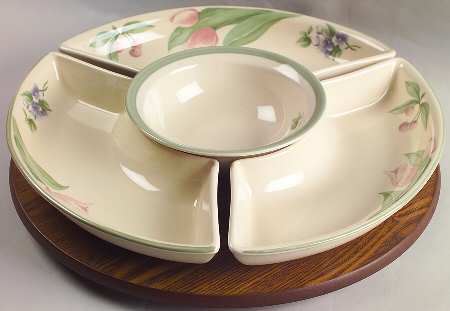 Garden Party (Garden Impressions) (5 Pc) Lazy Susan (3 Sides,1 Center,1 Plastic Base