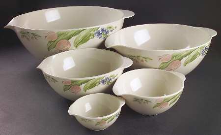 Garden Party (Garden Impressions) (Set of 5) Nesting Melamine Mixing Bowls