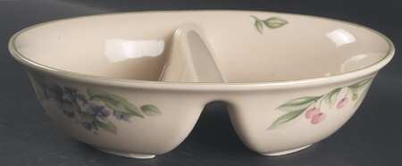 Garden Party (Garden Impressions) 10" Oval Divided Vegetable Bowl