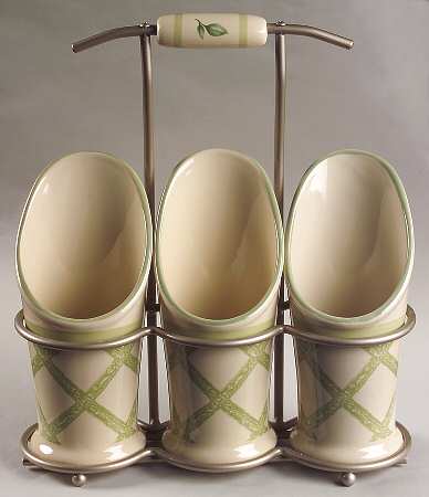 Garden Party (Garden Impressions) Flatware Caddy-3 Holders & Metal Caddy