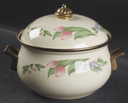 Garden Party (Garden Impressions) 2 Quart Metal Covered Casserole