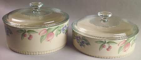 Garden Party (Garden Impressions) 4-Piece Bakeware Set (2 Bakers with Lids)