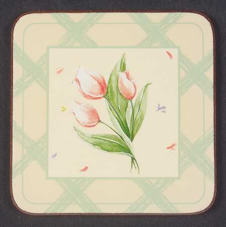 Garden Party (Garden Impressions) Cork Back Square Coaster