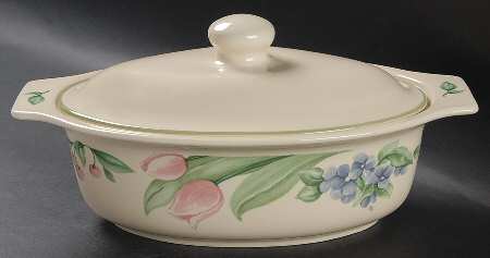 Garden Party (Garden Impressions) 1 Quart Oval Covered Casserole
