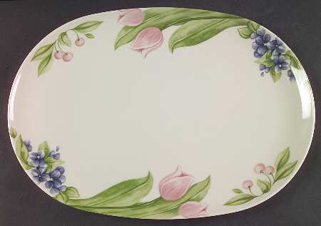 Garden Party (Garden Impressions) 15" Melamine Oval Serving Platter