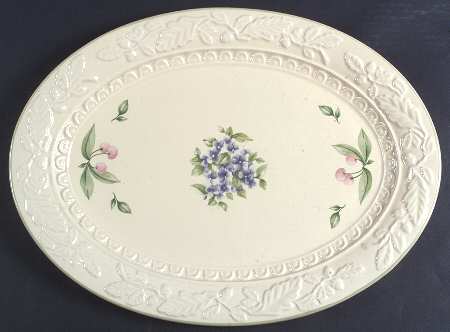 Garden Party (Garden Impressions) 18" Embossed Oval Serving Platter