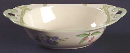 Garden Party (Garden Impressions) 11" Nesting Handled Oval Serving Bowl