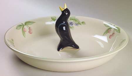 Garden Party (Garden Impressions) 10" Pie Baking Plate with Pie Bird