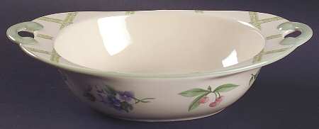 Garden Party (Garden Impressions) 9" Nesting Handled Oval  Serving Bowl