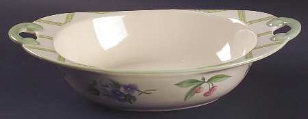 Garden Party (Garden Impressions) 13" Nesting Handled Oval Serving Bowl