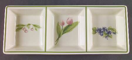 Garden Party (Garden Impressions) Melamine 3 Section Rectangular Tray by Pfaltzgraff