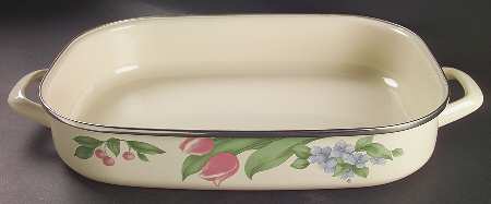 Garden Party (Garden Impressions) 16" Metal Rectangular Roaster by Pfaltzgraff