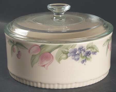 Garden Party (Garden Impressions) 2.5 Quart Round Covered Baker
