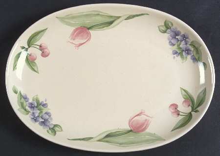 Garden Party (Garden Impressions) 12" Oval Steak Platter