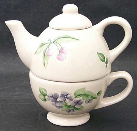 Garden Party (Garden Impressions) Individual Teapot & Lid with Cup