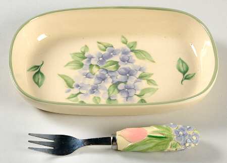 Garden Party (Garden Impressions) Hors d'Oeuvre Set (Tray and Fork)