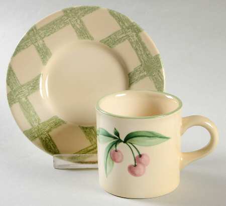 Garden Party (Garden Impressions) Flat Demitasse Cup & Saucer Set by Pfaltzgraff