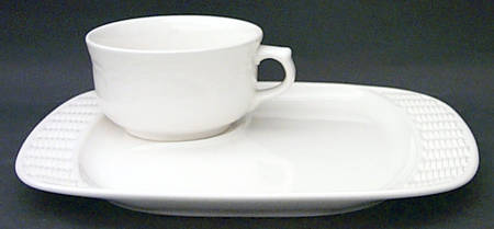 Gazebo White Snack Plate & Cup Set