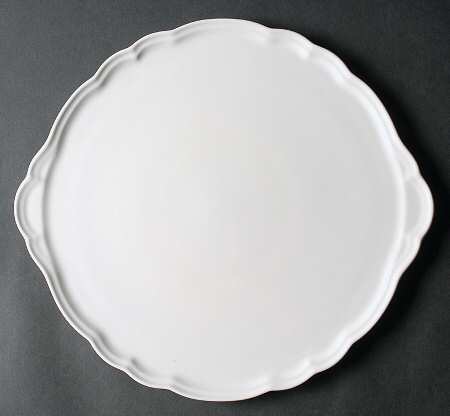 Gazebo White Handled Cake Plate