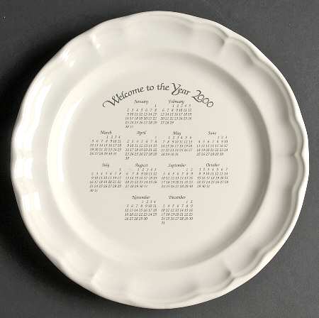 Gazebo White "2000" Calendar Plate