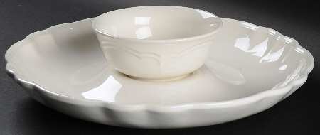 Gazebo White (2 Piece) Chip & Dip Set by Pfaltzgraff
