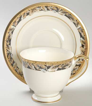 Golden Echo Footed Cup & Saucer Set
