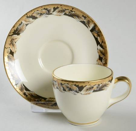 Golden Echo Flat Demitasse Cup & Saucer Set